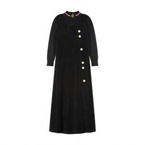 NEW BONJOUR girls soldier button maxi dress in black